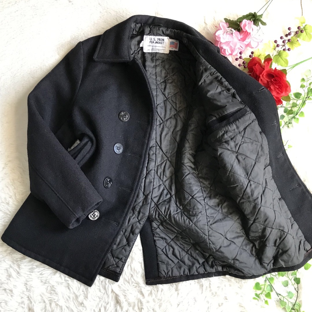 schott(ショット)のSCHOTT ショット メンズ ピーコート キルティング 中綿 ブラック 38 メンズのジャケット/アウター(ピーコート)の商品写真