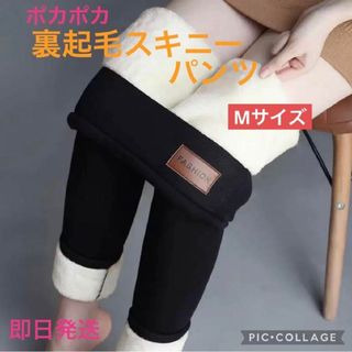 セール　裏起毛スキニーパンツ ボア 極暖 ポカポカ  レギンス モコモコ M(スキニーパンツ)