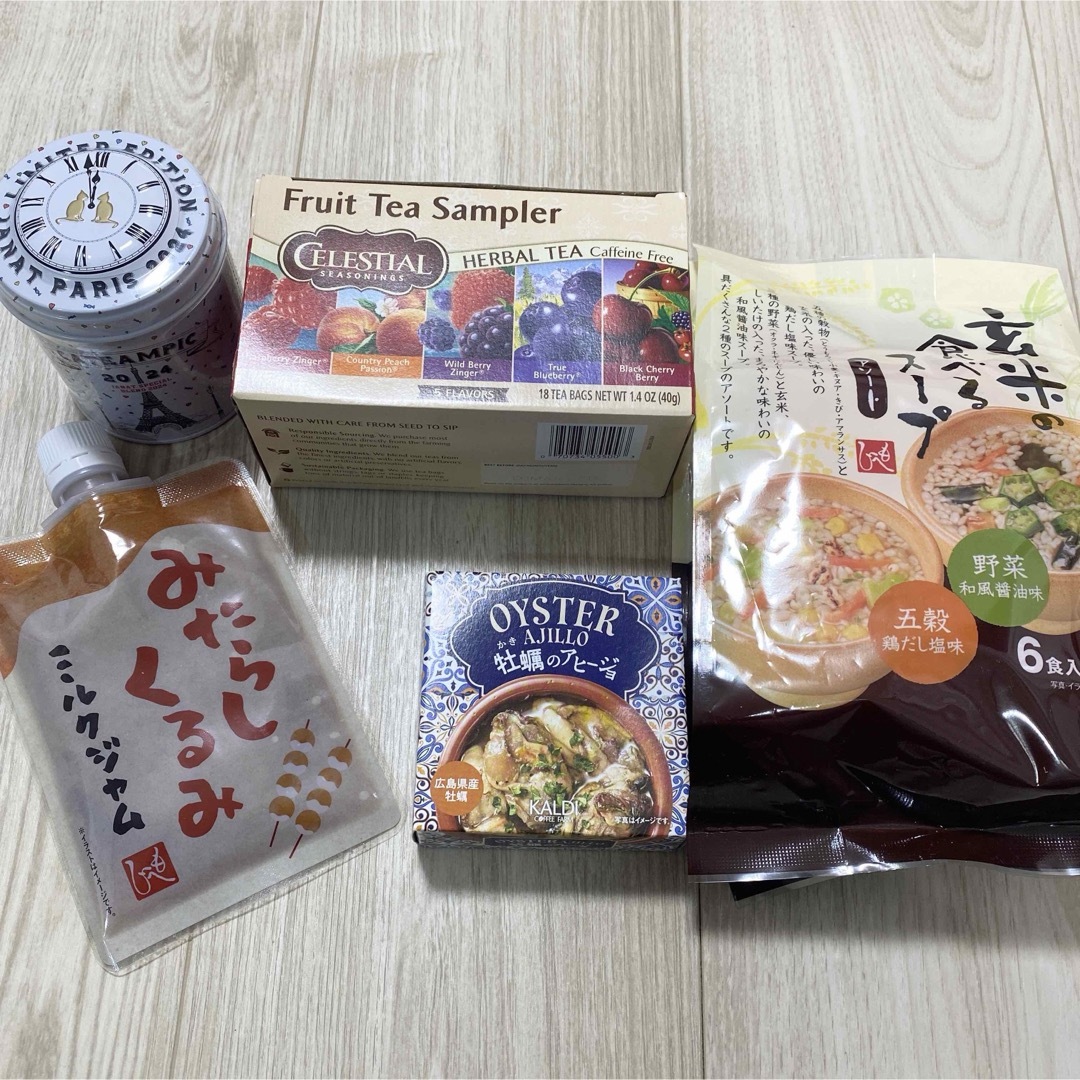 KALDI(カルディ)の【福袋】カルディ　2024   食品　玄米スープ　牡蠣のアヒージョ　紅茶 食品/飲料/酒の食品(その他)の商品写真