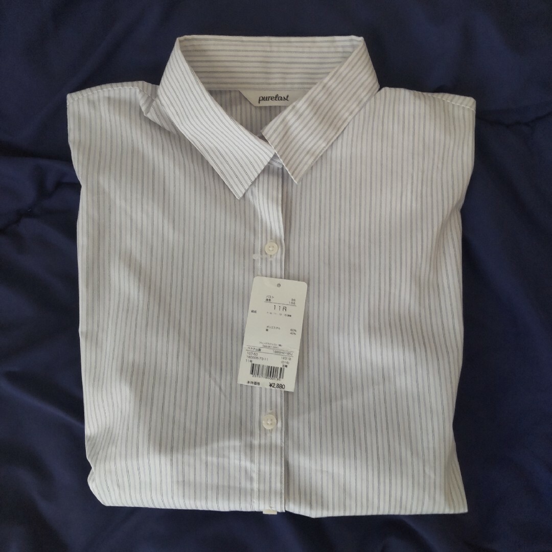AEON(イオン)のワイシャツ レディース 半袖 レディースのトップス(シャツ/ブラウス(半袖/袖なし))の商品写真