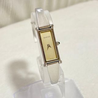 グッチ(GUCCI)のGUCCI グッチ QZ 1500L シルバー文字盤 バングルウォッチ スクエア(腕時計)