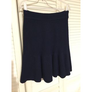 ザラ(ZARA)の紺色厚スカート(ひざ丈スカート)