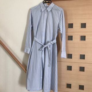 ユニクロ(UNIQLO)の美品　ユニクロ　L ストライプワンピース(ロングワンピース/マキシワンピース)