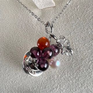 ミキモト(MIKIMOTO)のミキモト　フラワーブローチK18 SVネックレスチェーン (ネックレス)