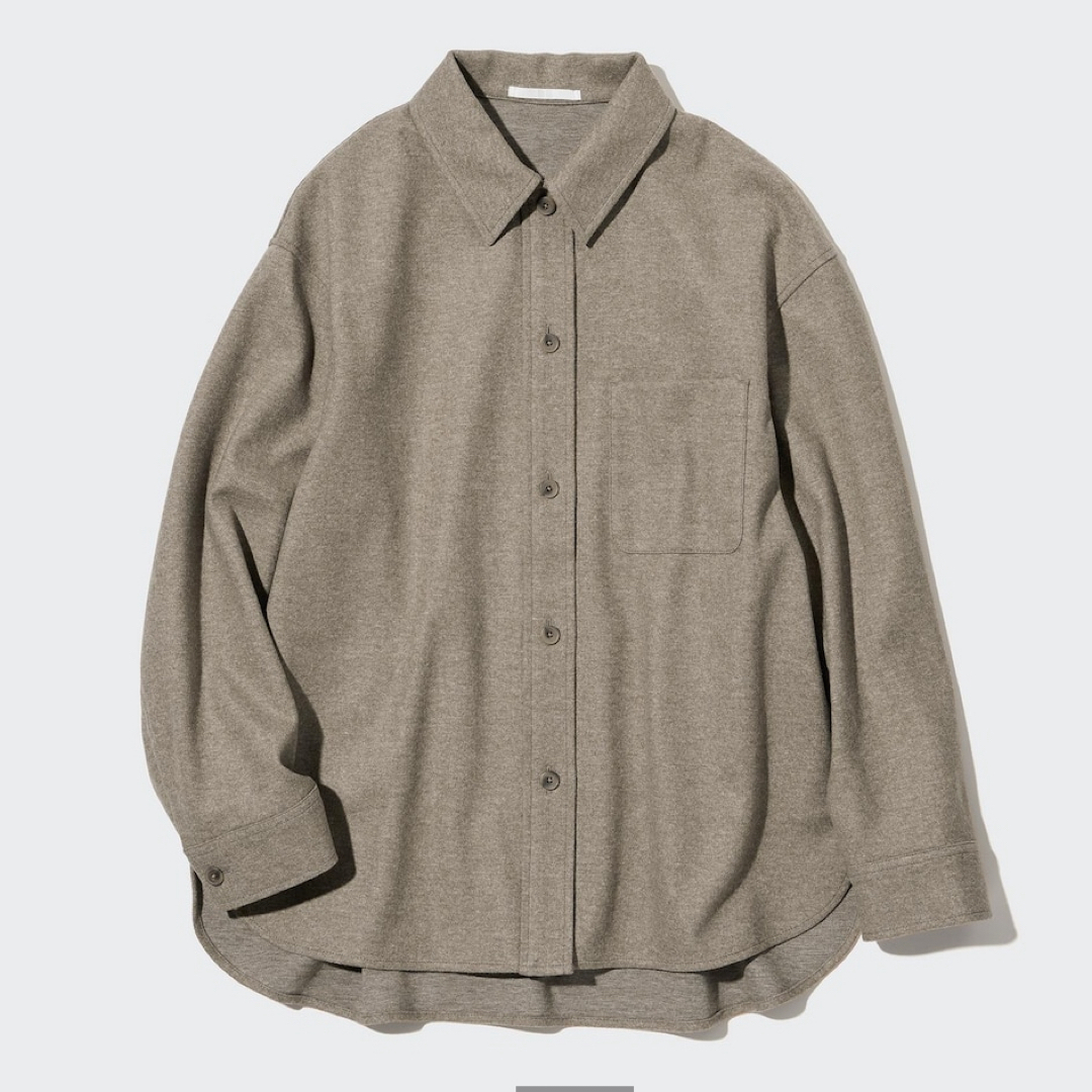 UNIQLO(ユニクロ)のUNIQLOブラッシュドジャージーシャツジャケットXXL メンズのトップス(シャツ)の商品写真