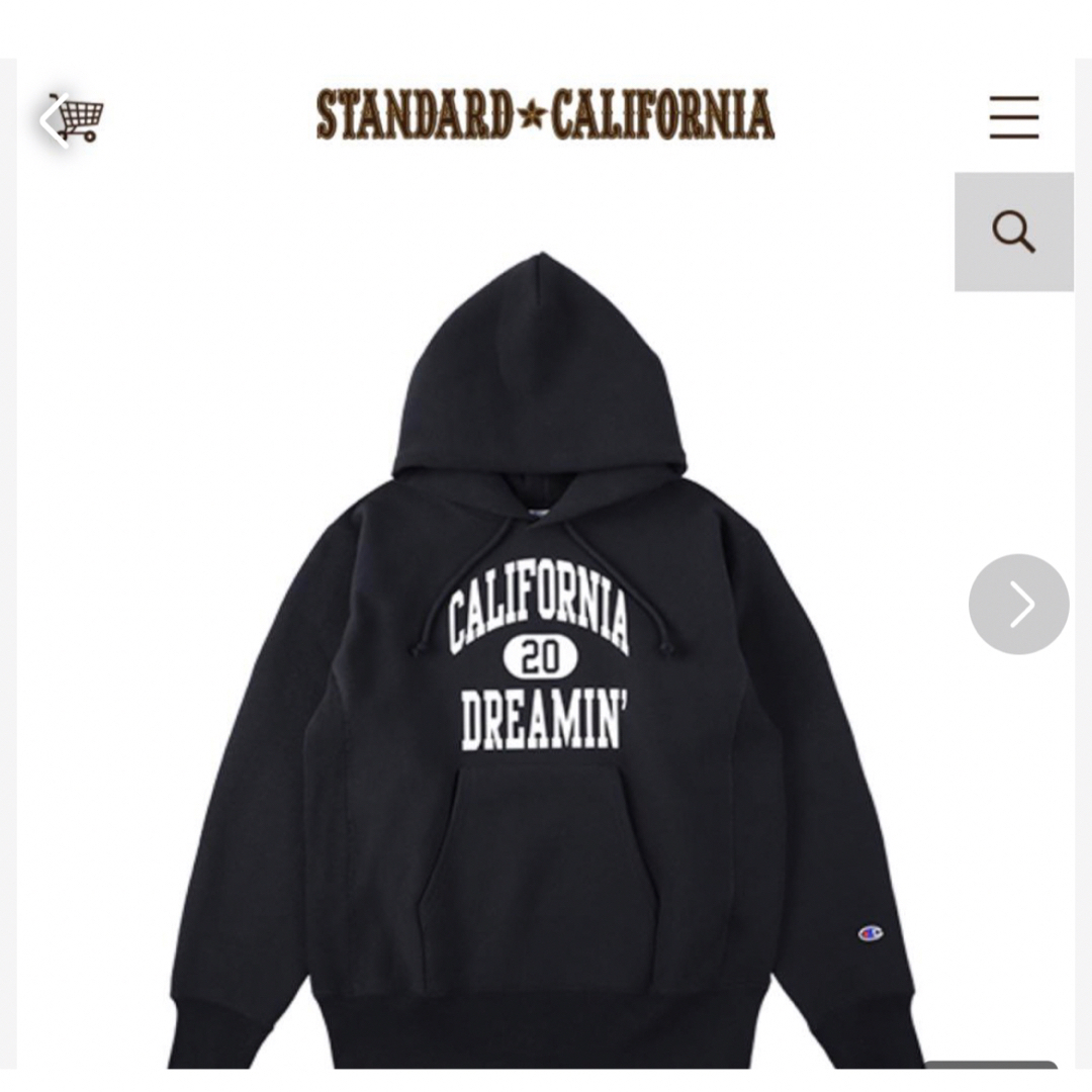 STANDARD CALIFORNIA(スタンダードカリフォルニア)のChampion スタンダードカリフォルニアパーカー黒XL メンズのトップス(パーカー)の商品写真