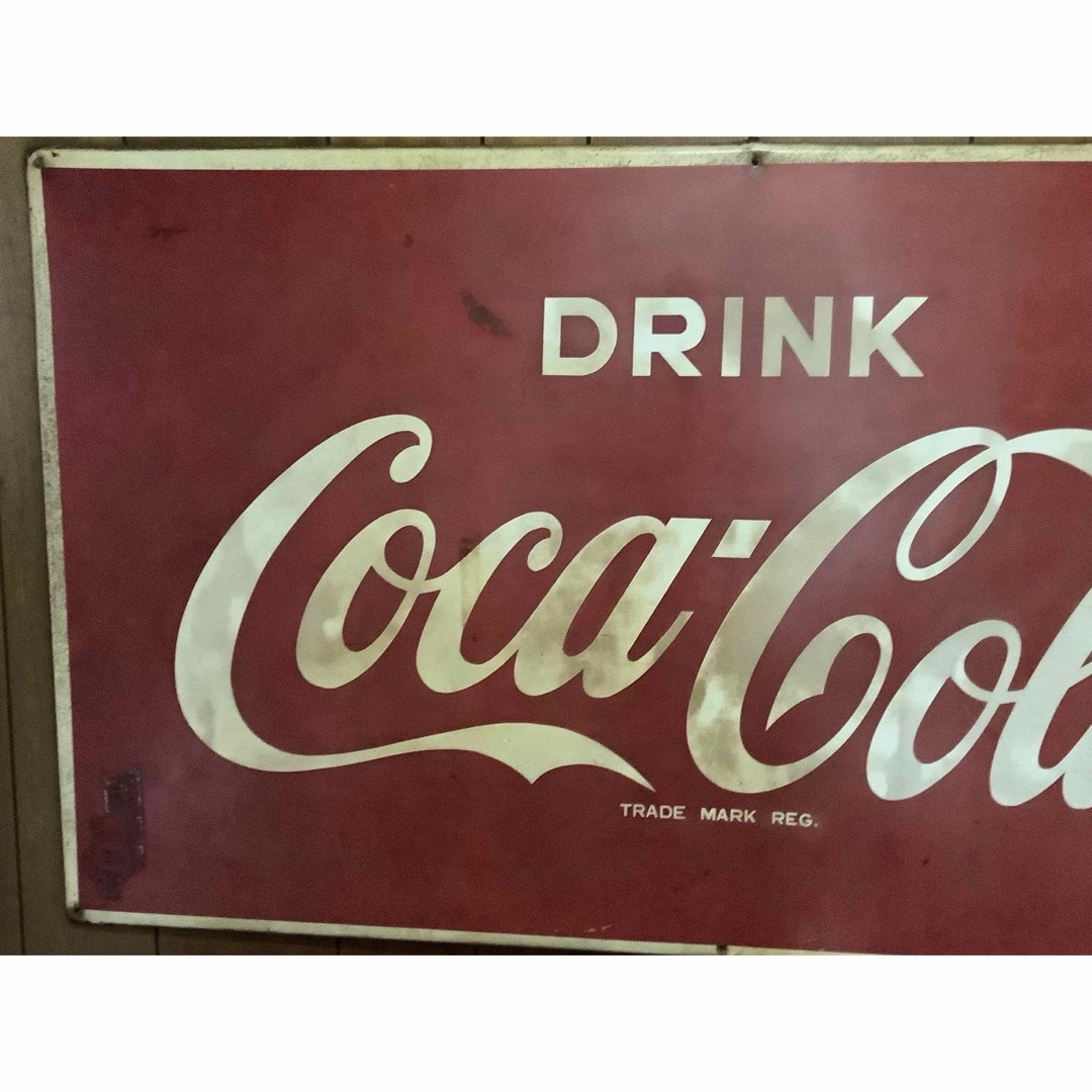 コカ・コーラ(コカコーラ)の昭和レトロ 超希少 1970年代 コカコーラ 大型看板142x81㎝ エンタメ/ホビーのコレクション(ノベルティグッズ)の商品写真