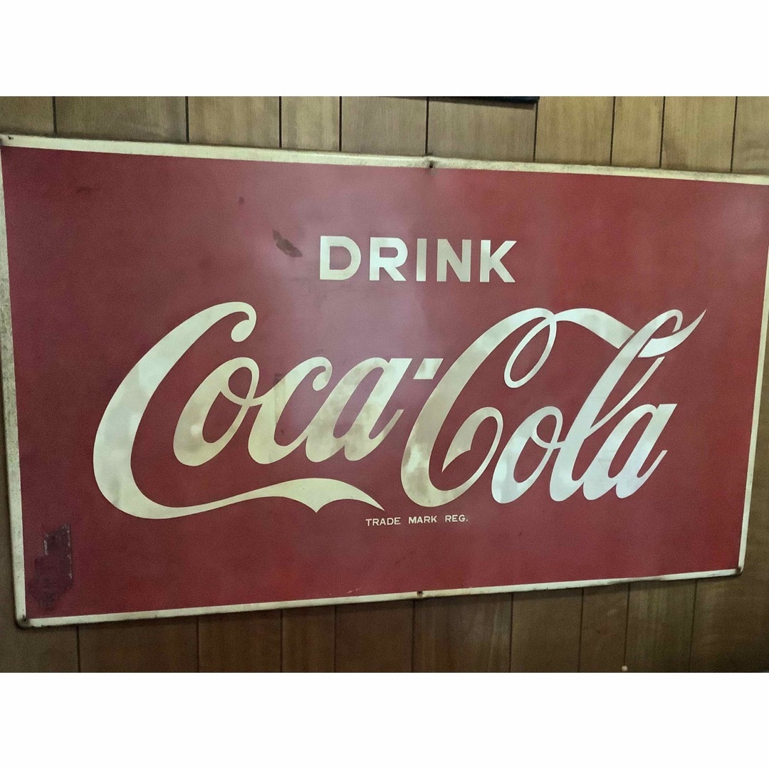 コカ・コーラ(コカコーラ)の昭和レトロ 超希少 1970年代 コカコーラ 大型看板142x81㎝ エンタメ/ホビーのコレクション(ノベルティグッズ)の商品写真