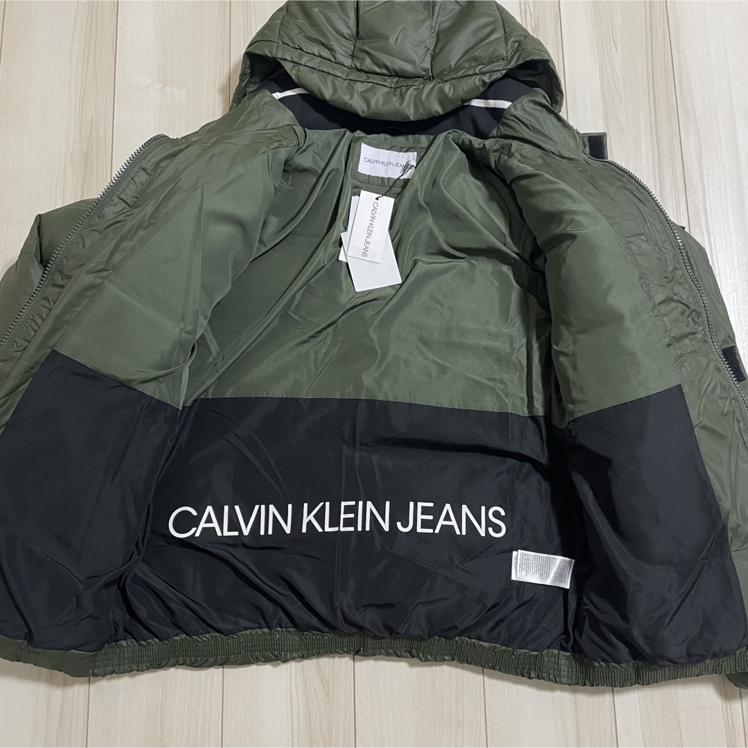 新品 カルバンクライン CalvinKlein Jeans ダウンパーカー 緑Lカルバンクラインジーンズ