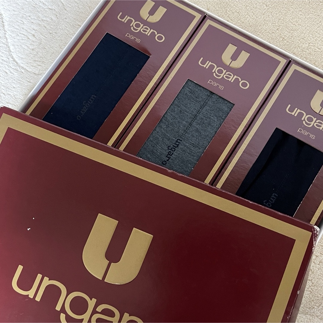 U by ungaro(ユーバイウンガロ)のウンガロ Ungaro 靴下セット 3足 ブラック グレー ネイビー メンズのレッグウェア(ソックス)の商品写真