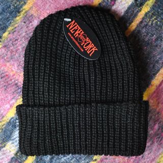 ニューヨークハット(NEW YORK HAT)のニューヨークハット NEW YORK HAT 米国製ニットキャップ【ブラック】(ニット帽/ビーニー)