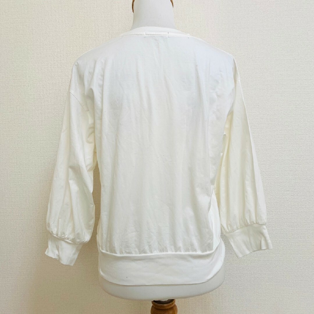 アフターヌーンティー M カットソー 七分袖 シンプル ホワイト きれいめコーデ レディースのトップス(カットソー(長袖/七分))の商品写真