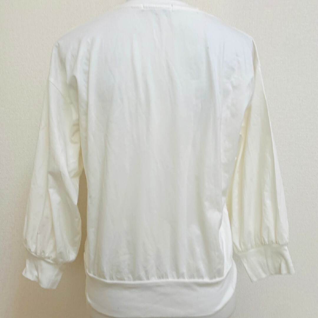アフターヌーンティー M カットソー 七分袖 シンプル ホワイト きれいめコーデ レディースのトップス(カットソー(長袖/七分))の商品写真