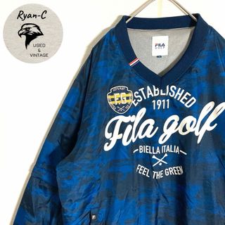 フィラ(FILA)の古着 フィラ ナイロンプルオーバー LL プリントロゴ(ナイロンジャケット)