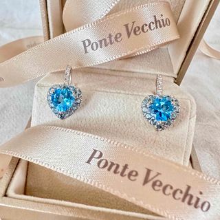 ポンテヴェキオ(PonteVecchio)のPonte Vecchioダイヤモンド＆ブルートパーズのハートピアス(ピアス)