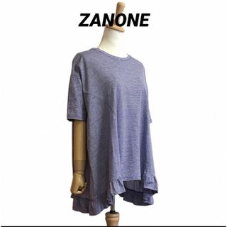 ザノーネ(ZANONE)のZANONE リネンコットン素材 オーバーサイズ ボーダーカットソー　ゆったり(Tシャツ(半袖/袖なし))