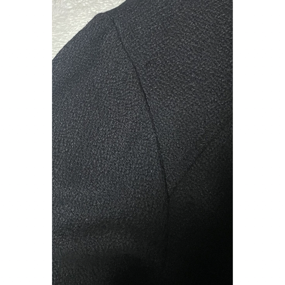 FUMIKA_UCHIDA(フミカウチダ)のSOLOV ツイード　ショートコート　ブラック レディースのジャケット/アウター(ノーカラージャケット)の商品写真
