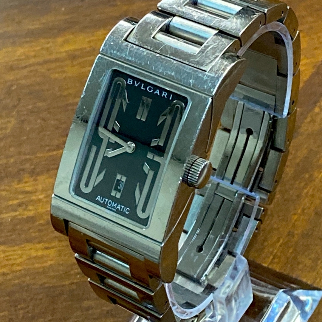 ブルガリ　レッタンゴロ　RT45S　デイト　自動巻き　メンズ腕時計　稼働品時計