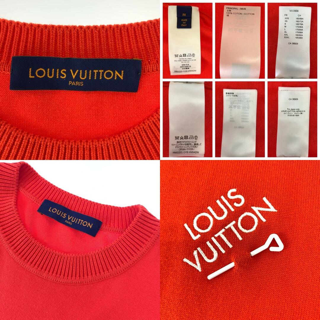 LOUIS VUITTON(ルイヴィトン)の美品 LOUIS VUITTON ルイヴィトン サイズM オレンジ コットン RM222Q QY8 HNN42W ニット 半袖Tシャツ クルーネック メンズ 404452 【中古】 メンズのトップス(Tシャツ/カットソー(半袖/袖なし))の商品写真