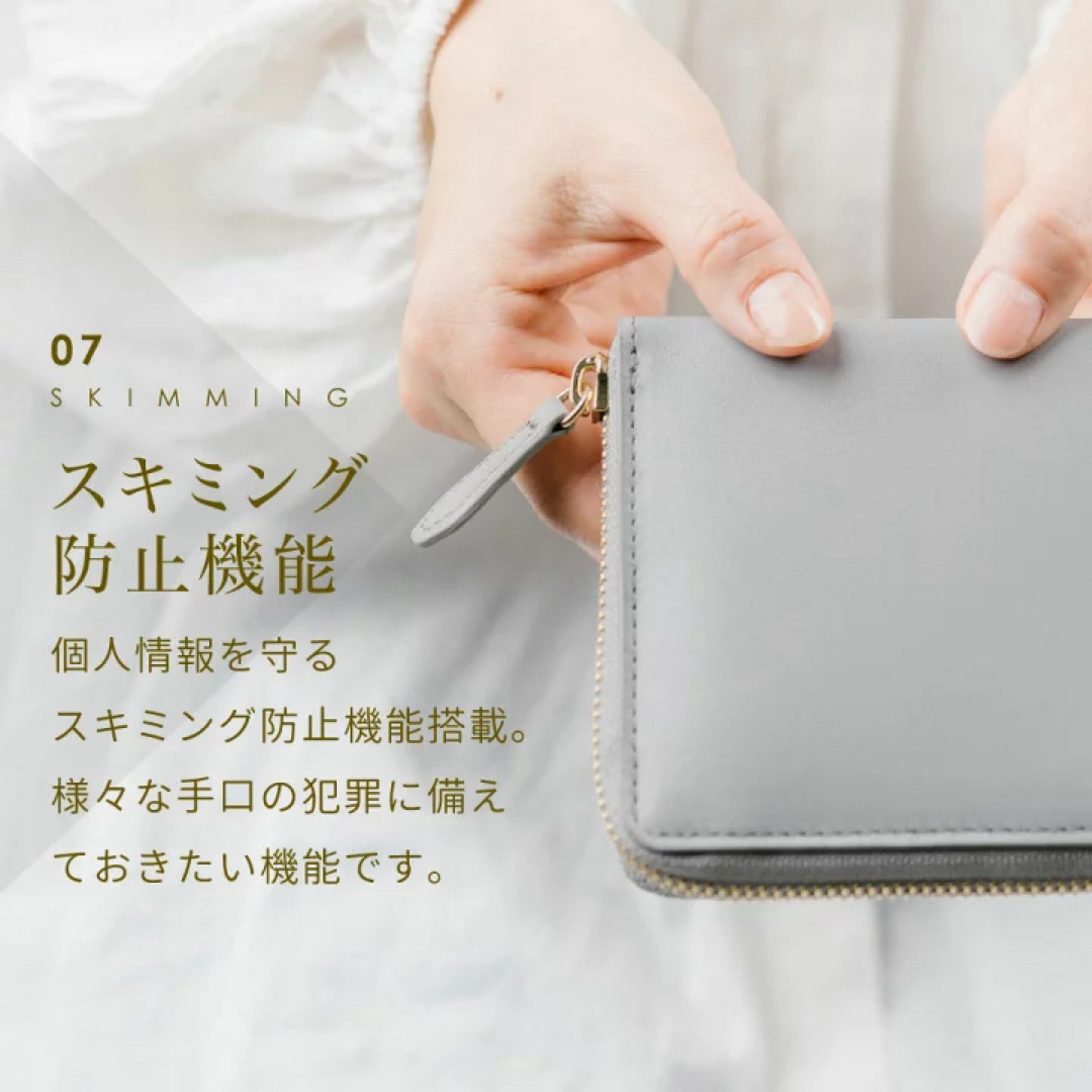 MURA(ムラ)のMURA ゴートレザー スクエア 二つ折り財布 グレー レディースのファッション小物(財布)の商品写真