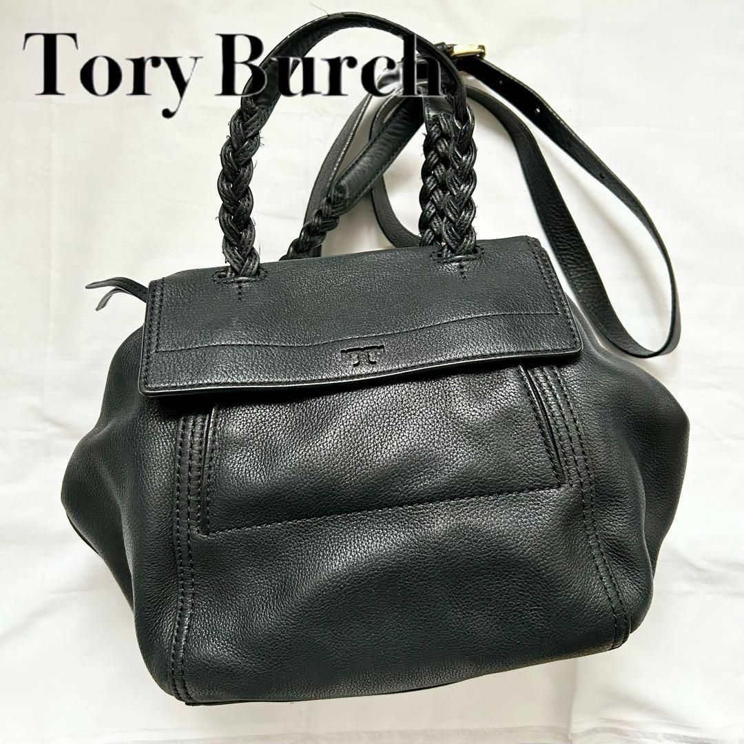 ✨美品✨2way Tory Burch　ショルダーバッグ　ハンドバッグ　黒　本革