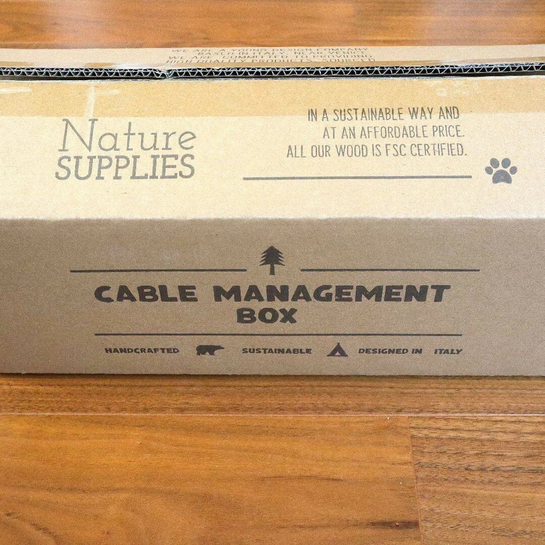 ♥NATURE SUPPLIES♥木製ケーブル収納ボックス ホワイト 2個セット インテリア/住まい/日用品の収納家具(ケース/ボックス)の商品写真