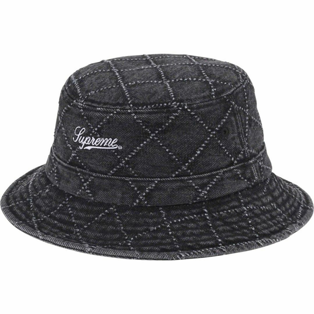 Supreme(シュプリーム)のS/M Supreme Punched Denim Crusher ハット 黒 メンズの帽子(ハット)の商品写真