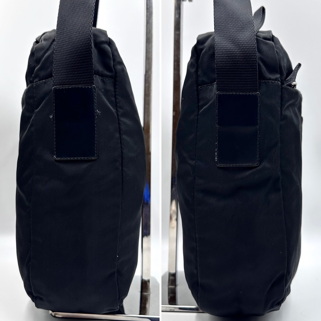 PRADA(プラダ)のプラダ ショルダーバッグ ポコノ 三角ロゴプレート テスートナイロン レザー 黒 レディースのバッグ(ショルダーバッグ)の商品写真