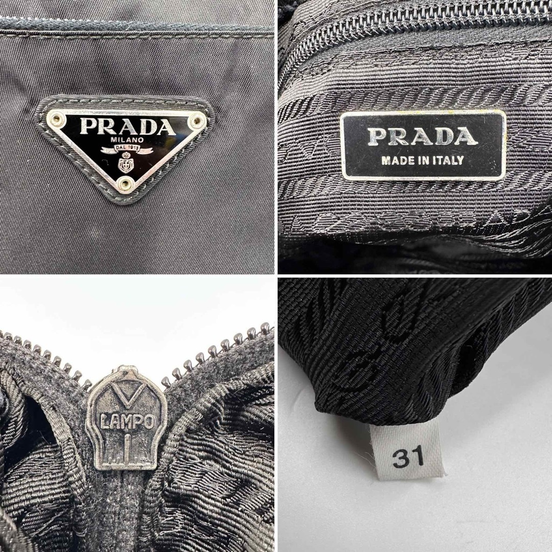 PRADA(プラダ)のプラダ ショルダーバッグ ポコノ 三角ロゴプレート テスートナイロン レザー 黒 レディースのバッグ(ショルダーバッグ)の商品写真