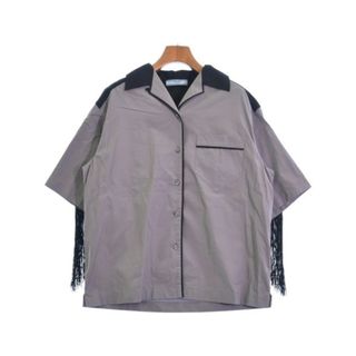 プラダ(PRADA)のPRADA プラダ カジュアルシャツ 38(S位) グレーx黒 【古着】【中古】(シャツ/ブラウス(長袖/七分))