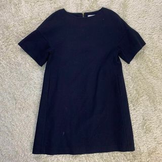 アドーア(ADORE)の美品✨アドーア ロングワンピース 冬服 タック ネイビー コクーン S 36(ひざ丈ワンピース)