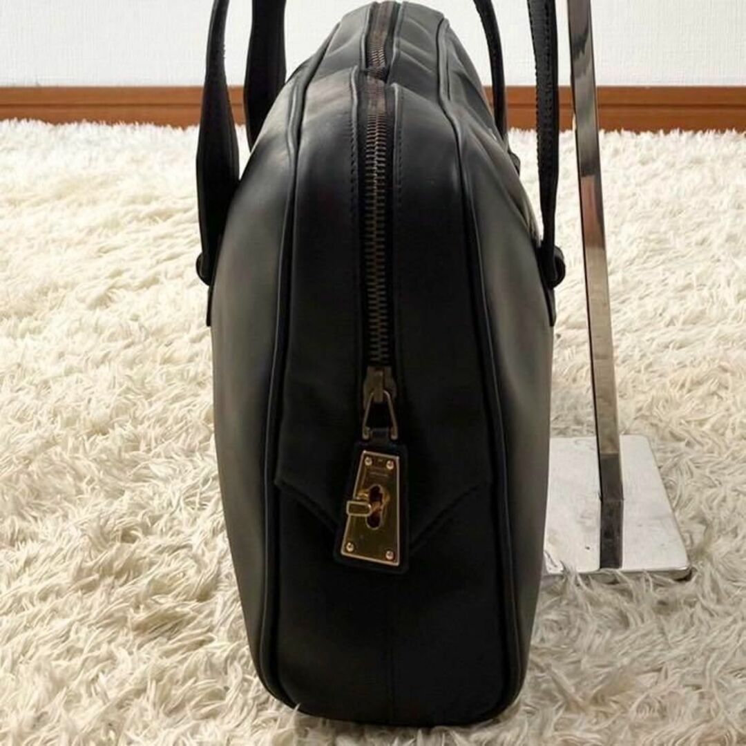 Gucci(グッチ)の【美品】GUCCI トートバッグ 2way オールレザー ブラック GG ロック レディースのバッグ(トートバッグ)の商品写真