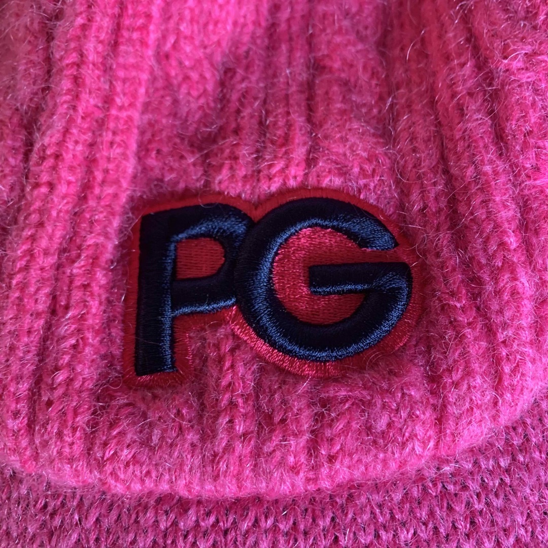 PEARLY GATES(パーリーゲイツ)のパーリーゲイツファー梵天付きプリムニット帽 レディースの帽子(ニット帽/ビーニー)の商品写真