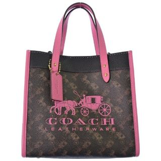 コーチ(COACH)のCOACH コーチ トートバッグ - 茶xピンク 【古着】【中古】(トートバッグ)