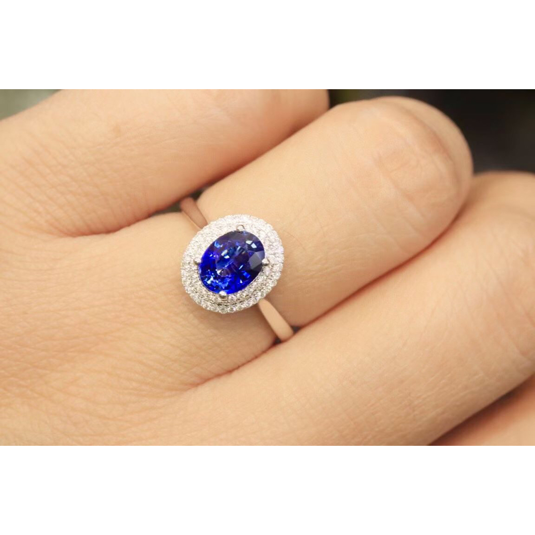 天然 ロイヤルブルーサファイア ダイヤ リング1.22ct k18 f レディースのアクセサリー(リング(指輪))の商品写真