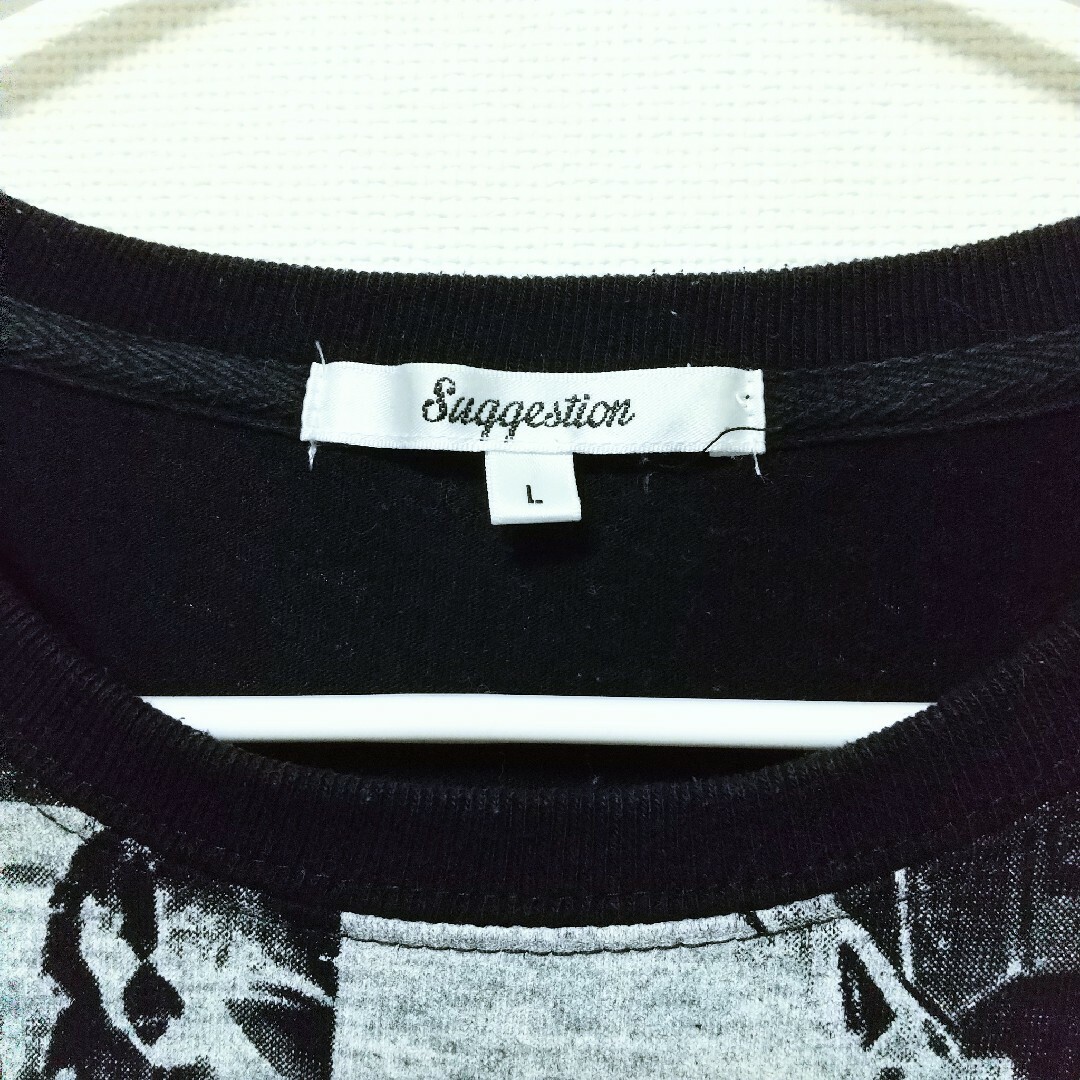 SUGGESTION(サジェスション)のSuggestion メンズ プリント 半袖 Tシャツ モノトーン メンズのトップス(Tシャツ/カットソー(半袖/袖なし))の商品写真