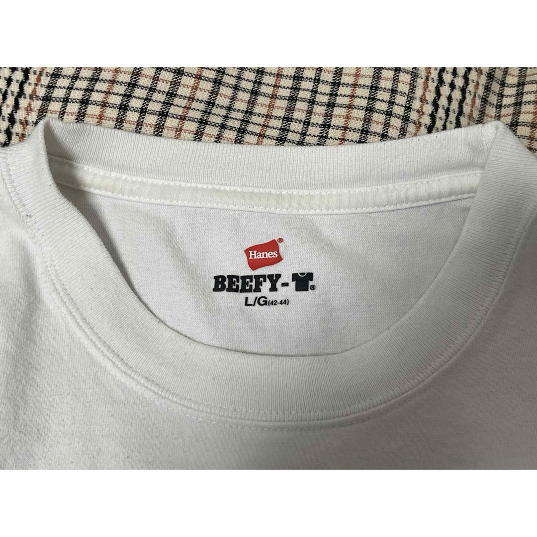 Hanes(ヘインズ)のHanes BEEFY-T H5186 ロングTシャツ ホワイト メンズのトップス(Tシャツ/カットソー(七分/長袖))の商品写真