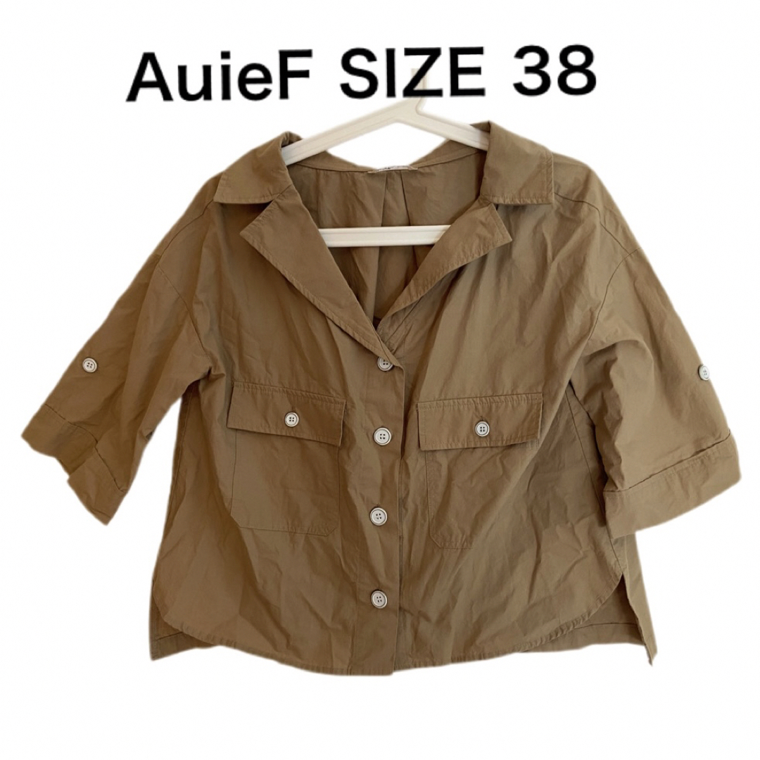 AuieF(アウィーエフ)のAuieF アウィーエフ シャツジャケット ブラウス 7部丈 コットン 38 レディースのトップス(シャツ/ブラウス(長袖/七分))の商品写真