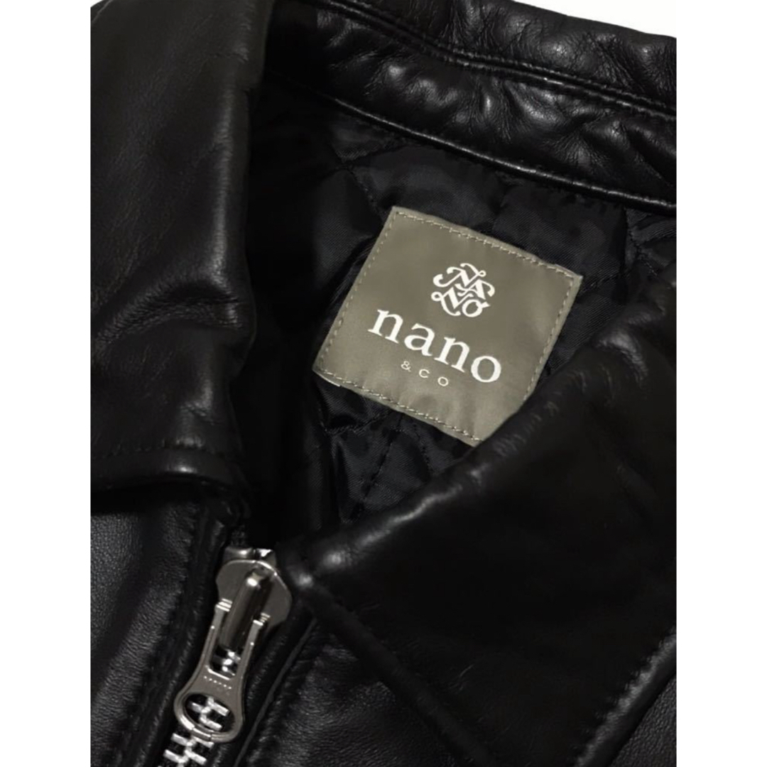 ナノユニバース 羊革 レザー ジャケット S 定価30,780円ブラック