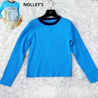 ノーリーズ(NOLLEY'S)のNOLLEY'S  ノーリーズ　クルーネックプルオーバー　配色リブ　8分袖(ニット/セーター)