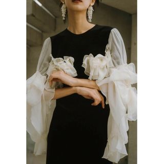 アメリヴィンテージ(Ameri VINTAGE)のす様　専用　2way chiffon docking one piece訳あり(ロングワンピース/マキシワンピース)