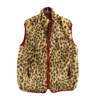KAPITAL キャピタル Leopard Pattern Boa Fleece Reversible Vest ...