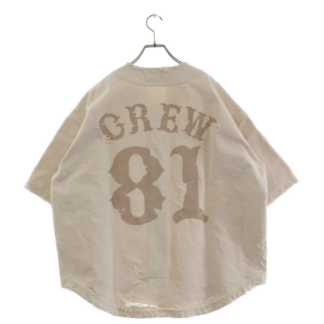 cvtvlist カタリスト Dameged Baseball Shirts 2201050201 ダメージ加工 ベースボールシャツ ベージュ715センチ肩幅