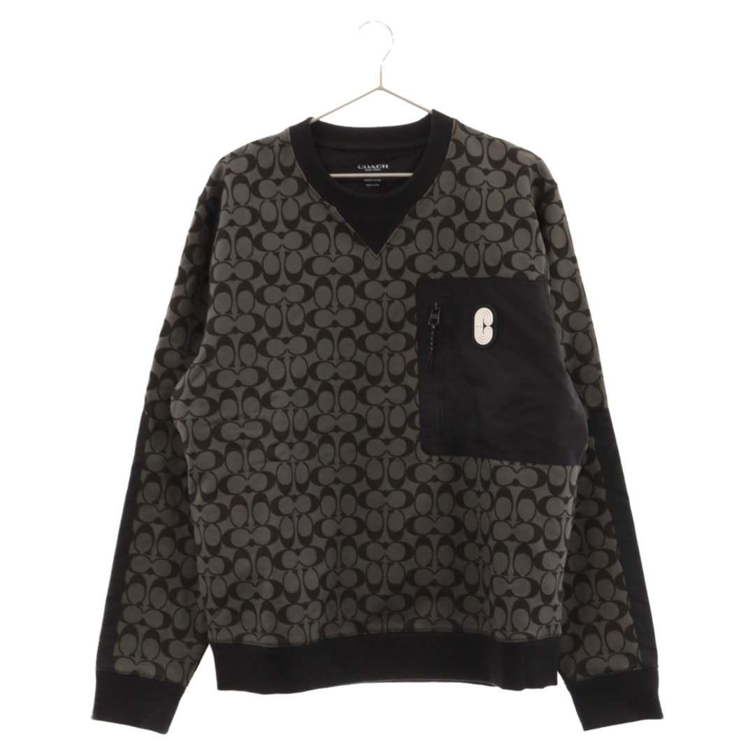 COACH コーチ MIXED MEDIA SWEATSHIRT シグネチャーロゴ クルーネックスウェットトレーナー ベージュ 8974847センチ袖丈