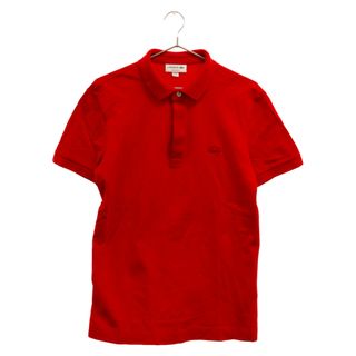 ラコステ(LACOSTE)のLACOSTE ラコステ 鹿の子ロゴ半袖ポロシャツ レッド(ポロシャツ)