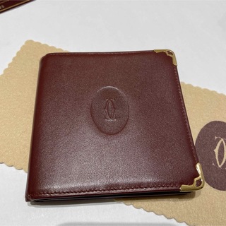 カルティエ(Cartier)の美品♦︎カルティエ♦︎ボルドー 折り財布 コインケース 札入れ(財布)