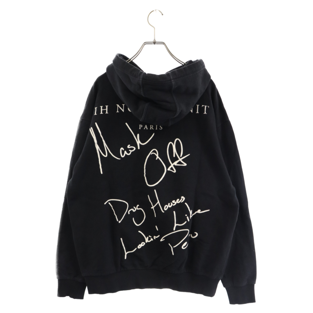 ih nom uh nit PARIS インノミネイトパリス FRONT PRINT PULLOVER HOODIE フロントプリントプルオーバーフーディ パーカー ブラック メンズのトップス(パーカー)の商品写真