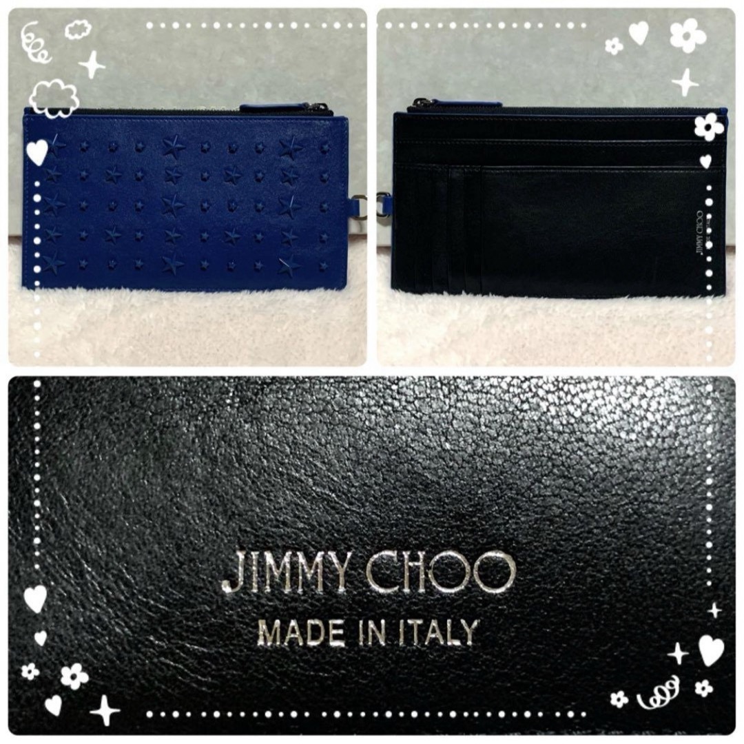 JIMMY CHOO(ジミーチュウ)の未使用 ジミーチュウ フラグメントケース カード 通帳 マルチケース マチなし メンズのファッション小物(コインケース/小銭入れ)の商品写真
