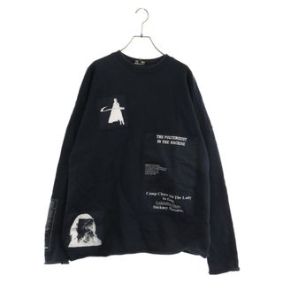 ラフシモンズ(RAF SIMONS)のRAF SIMONS ラフシモンズ 05AW ポルターガイスト期 オーバーサイズパッチワーク クルーネックスウェットトレーナー ブラック/ホワイト(スウェット)