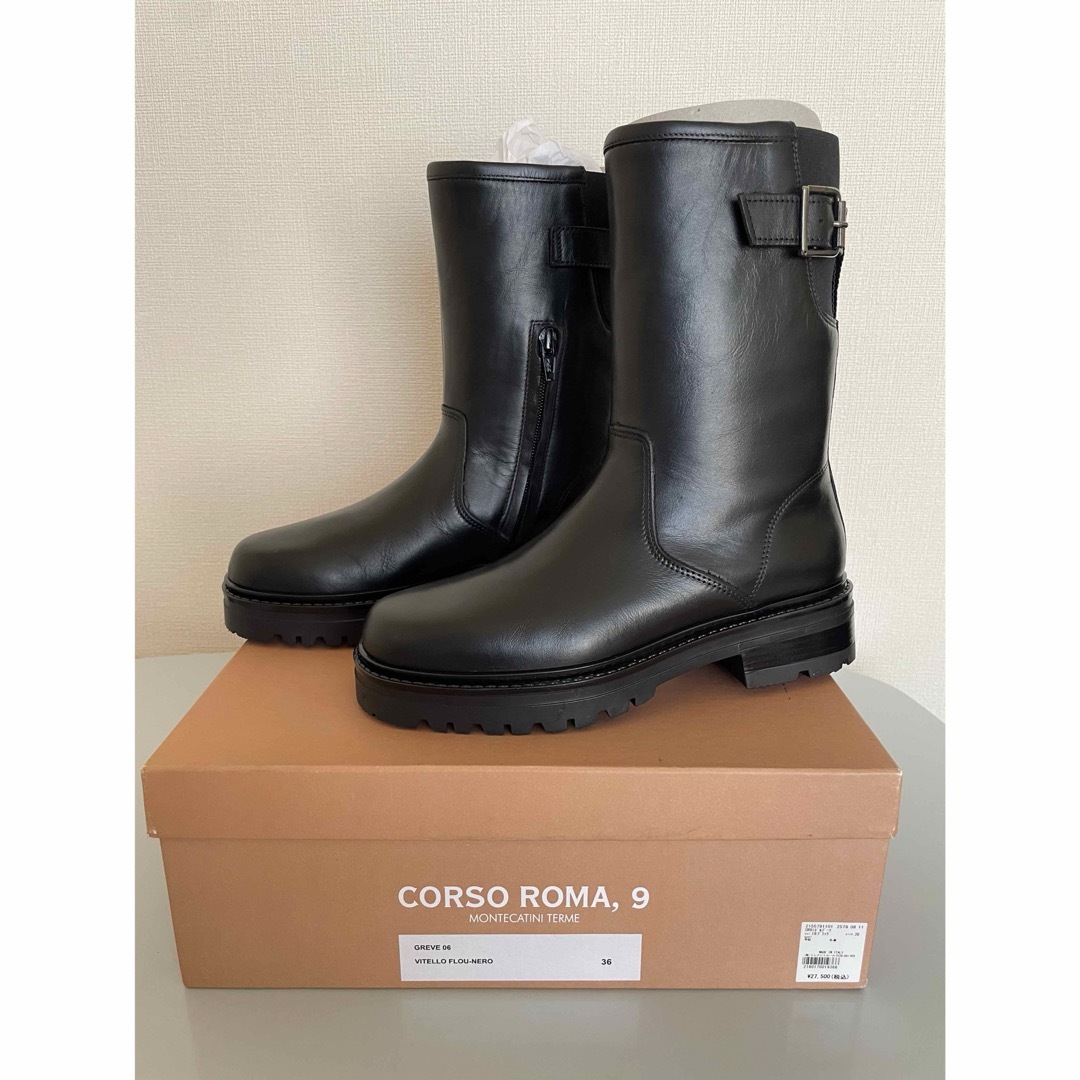 《新品》CORSO ROMA，9 コルソローマ　厚底ミドルブーツ　36 | フリマアプリ ラクマ